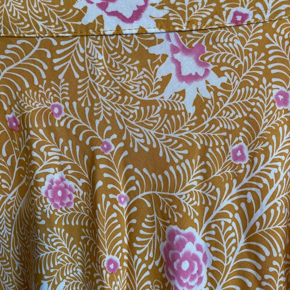 NWT BeachGold Anthropologie Yellow Floral Wrap Skirt - Picture 3 of 9